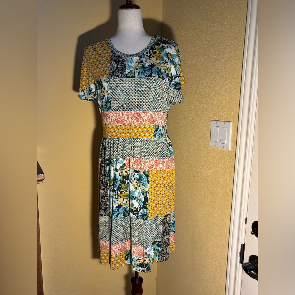 Johnny Was Paisley Multicolor Patchwork Midi Dres… - image 2